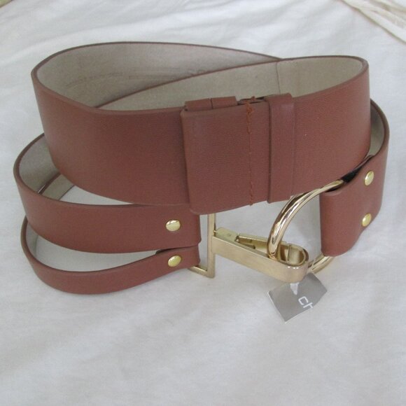 NWT Chico's camel gold ring hook belt - Picture 2 of 5